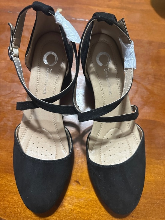 Journee Collection Shoes - Tru Comfort Foam JOURNEE COLLECTION Black Suede Strappy Women's Heels Size 7